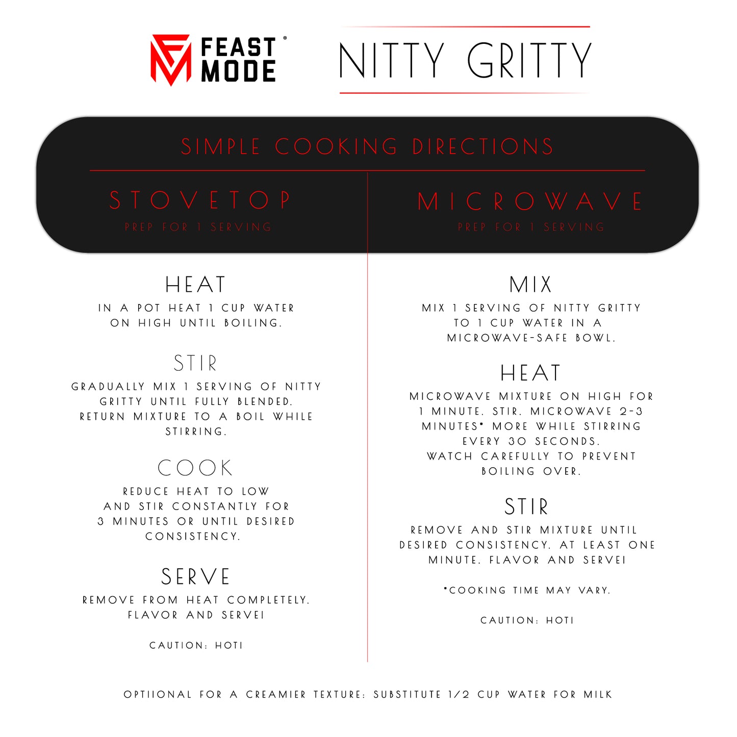 Nitty Gritty Creamed Rice Samples