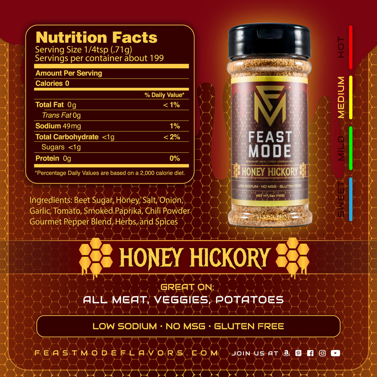 FEAST MODE FLAVORS | HONEY HICKORY | GOURMET MEAL PREP SEASONING ...